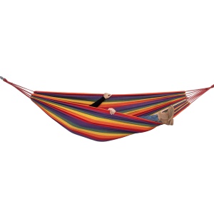 Hamac doua persoane, Sersimo, 100% Bumbac 200x150 cm, multicolor orange - Img 2