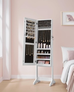 Oglinda integrala cu organizator bijuterii, Songmics, 151 cm, alb - Img 3