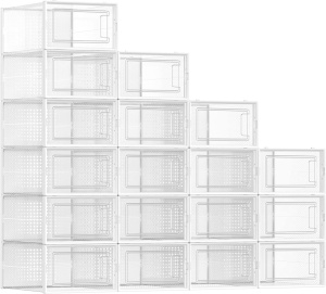 Set 18 cutii pantofi Songmics, stivuibile, transparente