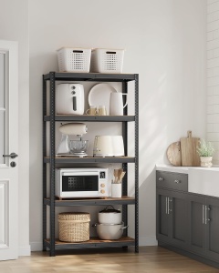 SONGMICS Raft cadru metalic modular pentru depozitare, 5 polite, 180x90x40 cm, sarcina 875 kg, maro rustic - Img 2