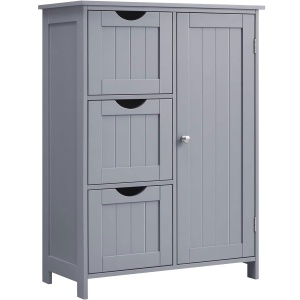 VASAGLE Dulap de baie, din MDF, cu 3 sertare, raft reglabil, 30x60x81cm, gri - Img 1