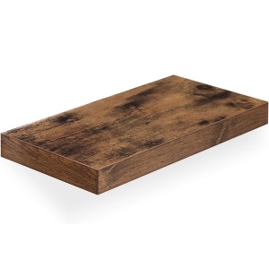 VASAGLE Raft de perete suspendat plutitor, MDF, sistem montare inclus, 40x20x4cm, vintage maro