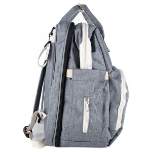 (DL) Geanta rucsac pentru bebelusi si mamici, Travel Organizer set cu Changing Pad, 5 in 1, 41x30x19cm , gri - Img 3