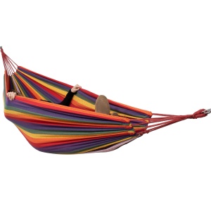 Hamac doua persoane, Sersimo, 100% Bumbac 200x150 cm, multicolor orange - Img 1