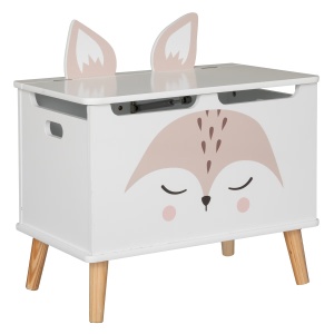 Lada depozitare Atmosphera for kids Renard, 53x33x55 cm, MDF cu picioare lemn, alb - Img 1