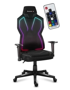 Scaun gaming Huzaro Combat 6.2 LED RGB, material Mesh, cu cotiere reglabile, 140 kg, Negru - Img 4
