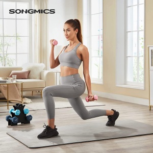 SONGMICS Set de 6 gantere hexagonale cu suport, 2x1 kg 2x2 kg 2x3 kg, multicolor - Img 2