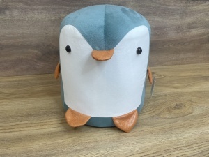 Taburet pentru copii, 28x25cm, maxim 50kg, model pinguin albastru - Img 2