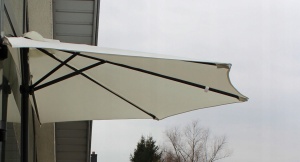 Umbrela de balcon pentru perete, jumatate, cu manivela, 270cm, bej - Img 3