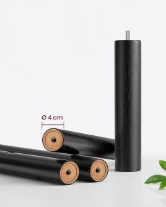 VASAGLE Cuier pentru haine, din lemn masiv, tip pom, cu 8 carlige, baza patrata, 175cm, negru - Img 4