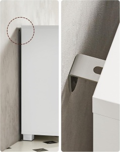 VASAGLE Dulap lavoar baie cu 3 sertare si 2 compartimente, MDF, 30x70x64 cm, alb - Img 4