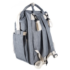 (DL) Geanta rucsac pentru bebelusi si mamici, Travel Organizer set cu Changing Pad, 5 in 1, 41x30x19cm , gri - Img 4