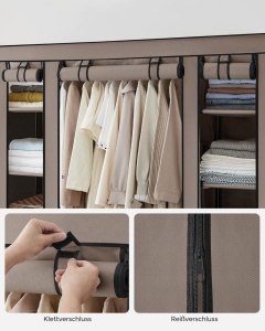 Dulap textil portabil Songmics, 150x45x175 cm, maro - Img 2