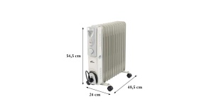 Radiator cu ulei Leziter Norde 11 elemente, 1000/1500/2500 W, alb - Img 4