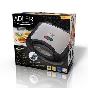 Sandwich Maker Adler AD 3015, 850W, Placi antiaderente, Indicator luminos, Picioare antiderapante - Img 6