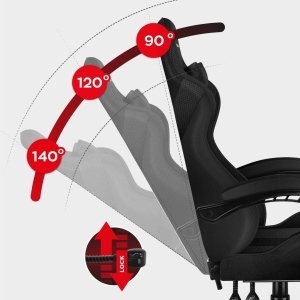 Scaun de gaming, HUZARO Force 4.7, Carbon Mesh, Suport Picioare, Functia Seat Rest, Negru - Img 6