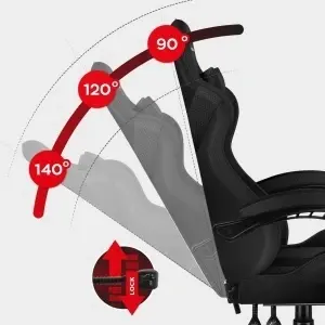 Scaun de gaming, HUZARO Force 4.7, Carbon Mesh, Suport Picioare, Functia Seat Rest, Negru - Img 6