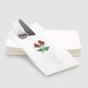 Servetele de masa premium Simulinen, design floral, unica folosinta, material textil - Img 3