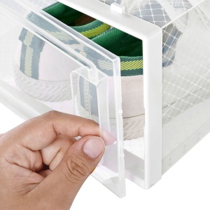 Set 18 cutii pantofi Songmics, stivuibile, transparente - Img 5