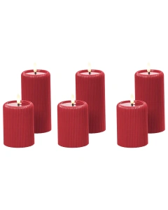 Set de 6 lumânări LED / Beliani / 10-16 cm- Roșii - Img 2