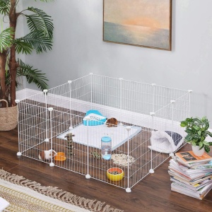 Tarc pentru animale mici Songmics, 143 × 73 × 46 cm, alb