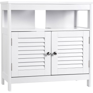 VASAGLE Dulap baie baza lavoar, cu 2 usi, 2 compartimente, alb 60x60x30 cm, alb - Img 1