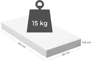 VASAGLE Raft de perete suspendat plutitor, MDF, sistem montare inclus, 40x20x4cm, alb - Img 3