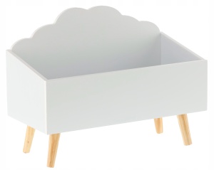 Dulapior lemn pentru copii pentru depozitare jucarii, 58x45cm, alb - Img 3