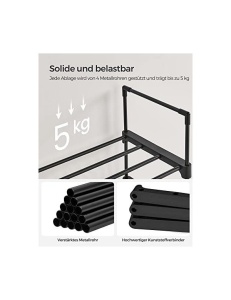 Pantofar cu 10 rafturi, Songmics, 30 x 45 x 174 cm, negru - Img 3