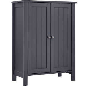 VASAGLE Dulap baie pe picioare cu 2 rafturi reglabile, din MDF, 30x60x80 cm, gri