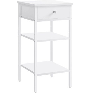 VASAGLE Noptiera cu sertar pentru dormitor, design scandinav, 35x35x70cm, alb - Img 1