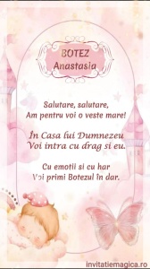 Invitatie Video Botez tematica pentru Fete cod BTP43
