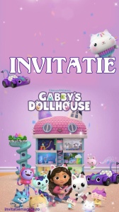 Invitatie video personalizata cu tematica Gabby’s Dollhouse cod GDH11