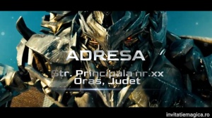 Invitatie video personalizata cu tematica Transformers, roboti cod TRA13