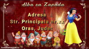 Invitatie Alba ca Zapada si cei sapte pitici cod AZ06 - Img 4