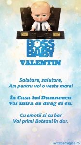 Invitatie Video Botez tematica BABY BOSS pentru Baieti cod BOSS01