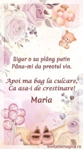 Invitatie Video Botez tematica pentru Fete cod BTP14