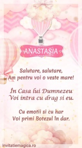 Invitatie Video Botez tematica pentru Fete cod BTP24