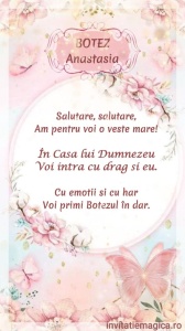 Invitatie Video Botez tematica pentru Fete cod BTP44