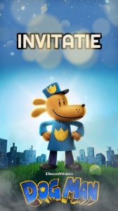 Invitatie video personalizata cu tematica DOG MAN cod DOM02