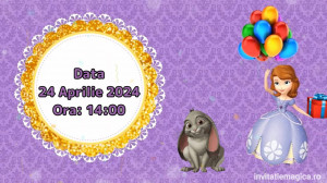 Invitatie Video tematica Printesa Sofia 1 cod SOF01 - Img 5