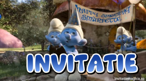 Invitatie Video tematica Strumfii cod STR02