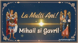 Felicitare cu tematica de ziua Sfintilor Mihail si Gavril MG1