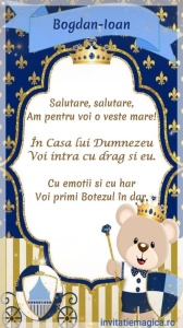 Invitatie Video Botez tematica pentru Baieti cod BTP65