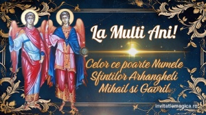 Felicitare cu tematica de ziua Sfintilor Mihail si Gavril MG2