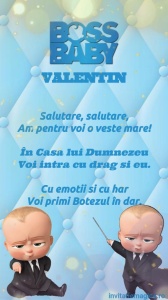 Invitatie Video Botez tematica BABY BOSS pentru Baieti cod BOSS03