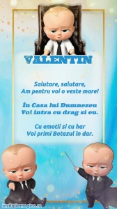Invitatie Video Botez tematica BABY BOSS pentru Baieti cod BOSS11
