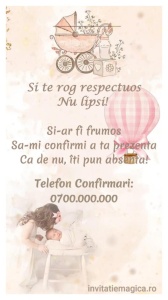 Invitatie Video Botez tematica pentru Fete cod BTP06