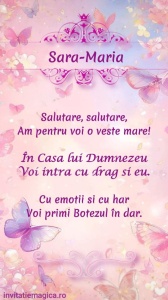 Invitatie Video Botez tematica pentru Fete cod BTP77