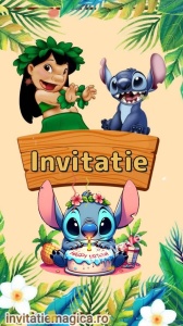 Invitatie video personalizata cu tematica Lilo si Stitch cod STI03